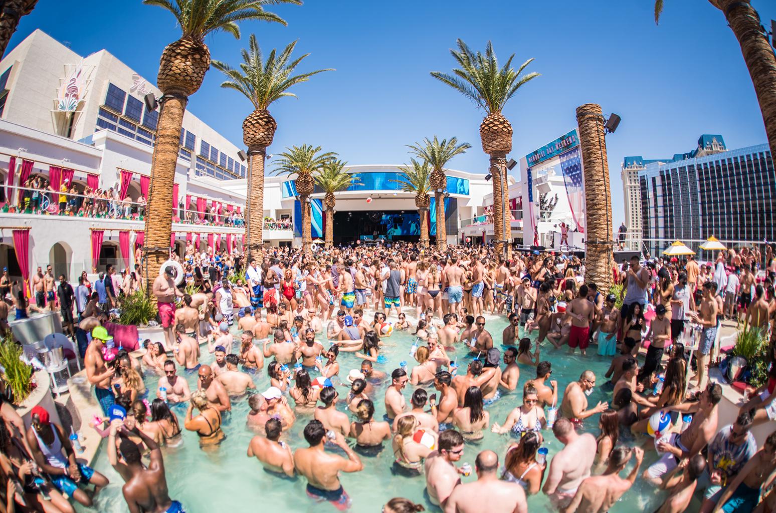 The only rooftop pool party is at Drai’s Beach Club.